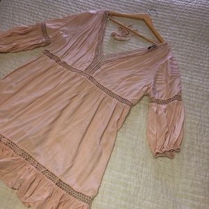 SOLD | Forever 21 Deep Vneck Lace chiffon Dress